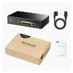 Switch Cudy GS1005PTS1 Gigabit Ethernet con 5 puertos y soporte PoE, color negro