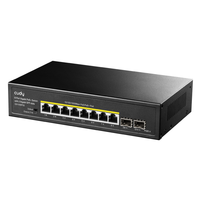 Cudy GS1008PS2 switch No administrado Gigabit Ethernet (10/100/1000) Energía sobre Ethernet (PoE) Negro 1 Cudy GS1008PS2 switch no administrado Gigabit Ethernet