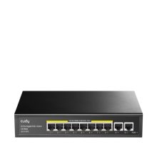 Cudy GS1010PE switch Gigabit Ethernet con PoE, 10 puertos y diseño en negro