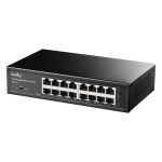 Cudy GS1016 Switch Gigabit Ethernet de 16 Puertos, compatible con velocidades 10/100/1000 Mbps, en color negro. SKU: GS1016.