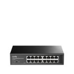 Cudy GS1016 Switch Gigabit Ethernet de 16 Puertos, compatible con velocidades 10/100/1000 Mbps, en color negro. SKU: GS1016.