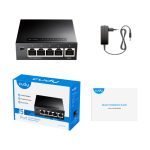 Cudy GS105 switch Gigabit Ethernet con 5 puertos 10/100/1000 en color negro. SKU: GS105