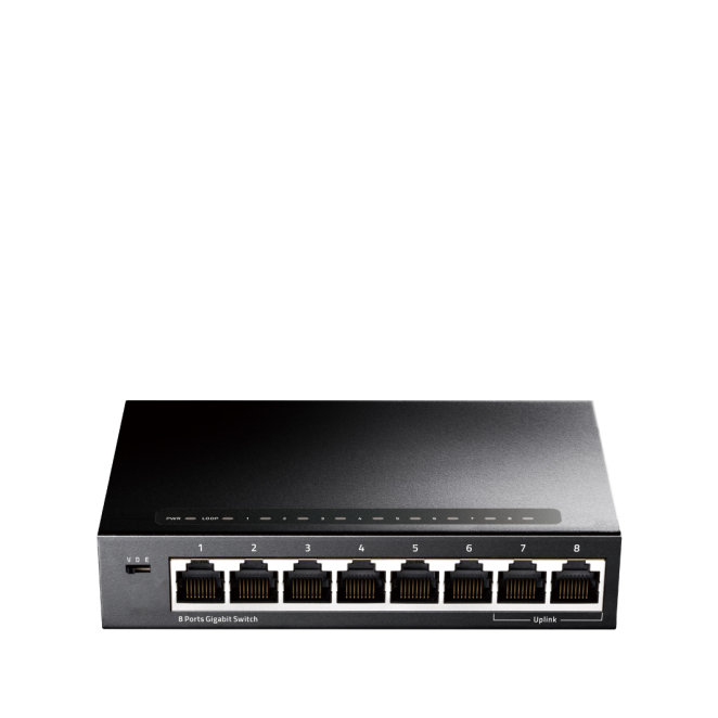 Cudy switch Gigabit Ethernet negro 8 puertos Switch de red Cudy modelo GS108 con 8 puertos Gigabit Ethernet 10/100/1000 en color negro