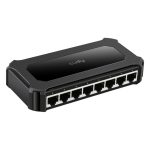 Switch Gigabit Ethernet Cudy GS108D de color negro con 8 puertos 10/100/1000 Mbps. Código SKU: GS108D