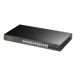 Cudy GS2024S2 switch gestionado L2/L3 Gigabit Ethernet con 24 puertos 10/100/1000 en color negro