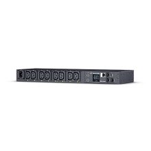 Imagen de la unidad de distribución de energía CyberPower PDU41004 con 8 salidas AC y 1U de tamaño en color negro