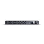 Imagen de la unidad de distribución de energía CyberPower PDU41004 con 8 salidas AC y 1U de tamaño en color negro
