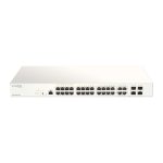 Switch D-Link modelo DBS-2000-28P, gestionado L2 con 28 Puertos Gigabit Ethernet (10/100/1000) y Energía sobre Ethernet (PoE), color gris