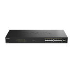 Switch No Administrado de D-Link con 18 puertos Gigabit Ethernet, compatible con PoE. SKU: DGS-1018P/E