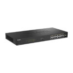 Switch No Administrado de D-Link con 18 puertos Gigabit Ethernet, compatible con PoE. SKU: DGS-1018P/E