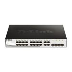Imagen del switch D-Link Gestionado L2 Gigabit Ethernet con 20 puertos y SKU DGS-1210-20/E, en color negro, con diseño 1U.