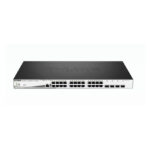 Switch gestionado D-Link DGS-1210-28MP L2 Gigabit Ethernet 10/100/1000 con PoE, tamaño 1U, color negro y gris. SKU: DGS-1210-28MP