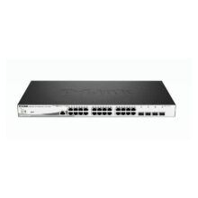 Switch gestionado D-Link DGS-1210-28MP L2 Gigabit Ethernet 10/100/1000 con PoE, tamaño 1U, color negro y gris. SKU: DGS-1210-28MP