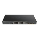 Imagen del switch D-Link DGS-1250-28XMP gestionado L3 Gigabit Ethernet con función PoE, color negro