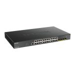 D-Link DGS-1250-28XMP switch gestionado L3 con Gigabit Ethernet, energía sobre Ethernet (PoE), modelo en color negro y SKU DGS-1250-28XMP/E