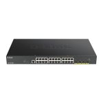 D-Link DGS-1250-28XMP switch gestionado L3 con Gigabit Ethernet, energía sobre Ethernet (PoE), modelo en color negro y SKU DGS-1250-28XMP/E