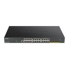 D-Link DGS-1250-28XMP switch gestionado L3 con Gigabit Ethernet, energía sobre Ethernet (PoE), modelo en color negro y SKU DGS-1250-28XMP/E