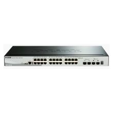 Switch gestionado L3 D-Link DGS-1510 en color negro con puertos Gigabit Ethernet 10/100/1000, SKU DGS-1510-28X/E