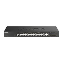 Switch gestionado D-Link DGS-2000-28 con 28 puertos Gigabit Ethernet y 1U de altura, negro, SKU DGS-2000-28