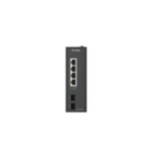 Imagen del Switch No Administrado D-Link DIS-100G-06 con características L2 Gigabit Ethernet (10/100/1000) y diseño DIN rail en color negro