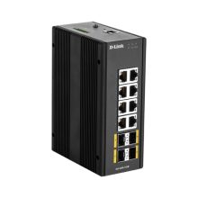 Imagen del D-Link DIS-300G-12SW, un switch gestionado L2 con 12 puertos Gigabit Ethernet en color negro, SKU DIS-300G-12SW