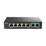 Switch no administrado D-Link DMS-107/E con puertos Gigabit Ethernet 10/100/1000, color negro, SKU DMS-107/E