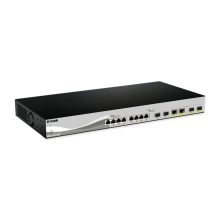 D-Link DXS-1210-12SC/E switch gestionado L2 con puertos Ethernet 10G, 1U, en colores negro y plata, SKU: DXS-1210-12SC/E