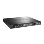 Switch gestionado D-Link DXS-3400-24TC L3 con 24 puertos Gigabit Ethernet en rack 1U, color negro. SKU: DXS-3400-24TC