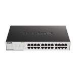 Imagen del switch no administrado D-Link GO-SW-24G con 24 puertos Gigabit Ethernet, color negro y SKU GO-SW-24G/E