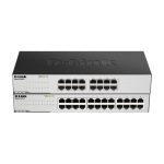Imagen del switch no administrado D-Link GO-SW-24G con 24 puertos Gigabit Ethernet, color negro y SKU GO-SW-24G/E