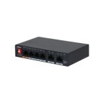 Switch Gigabit Ethernet Dahua Technology con PoE en color negro, modelo PFS3006-4GT-60-V2