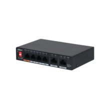 Switch Gigabit Ethernet Dahua Technology con PoE en color negro, modelo PFS3006-4GT-60-V2