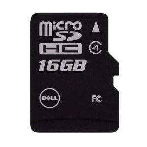Imagen de la memoria flash MicroSD DELL de 16 GB, SKU 385-BBKJ, ideal para expansión de almacenamiento