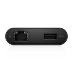 Imagen del adaptador DELL DA200, alámbrico, USB 3.2 Gen 1, Type-C, en color negro. SKU: 470-ABRY