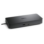 Imagen del hub Dell Pro Thunderbolt 4 SD25TB4, un dispositivo alámbrico en color negro, SKU DELL-SD25TB4