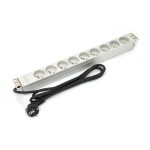 Unidad de distribución de energía Digitus A-19-STRIP-3-IMP con 9 salidas AC, 1U en color blanco