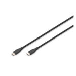 Digitus Cable de conexión USB-C de silicona, 0,5 metros de largo, color negro. SKU AK-300341-005-S