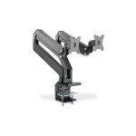 Soporte para dos monitores Digitus, compatible con pantallas de hasta 35 pulgadas, con capacidad para 2x 15 kg. SKU: DA-90427