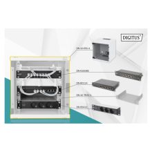Vista del juego de red Digitus de 254 mm, diseñado para gabinetes de 10 pulgadas, SKU DN-10-SET-1
