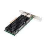 Imagen del adaptador de servidor Digitus con capacidad de 10Gbps y dos puertos Ethernet. SKU: DN-10163