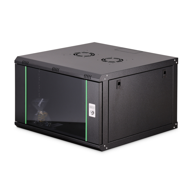 Digitus Carcasa de pared de la serie Dynamic Basic - 600 x 600 mm (an. x pr.) 1 Digitus carcasa de pared Dynamic Basic mostrando sus características principales