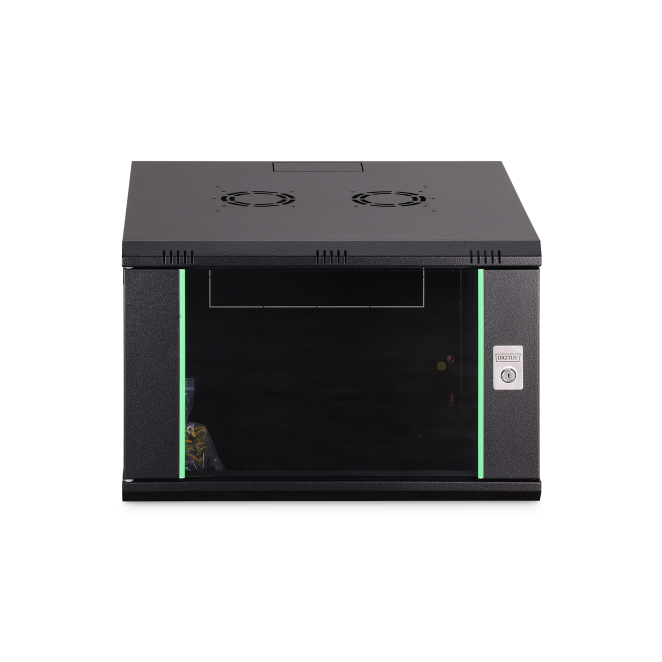 Digitus Carcasa de pared de la serie Dynamic Basic - 600 x 600 mm (an. x pr.) 3 Digitus carcasa de pared Dynamic Basic con sus paneles laterales desmontables