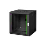 Imagen de la carcasa de pared Digitus de la serie Unique, modelo DN-19 12-U-3-SW, con diseño giratorio de dos piezas.