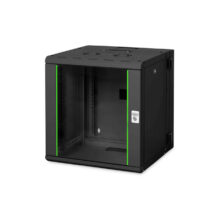 Imagen de la carcasa de pared Digitus de la serie Unique, modelo DN-19 12-U-3-SW, con diseño giratorio de dos piezas.