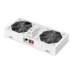 Imagen de la Digitus Unidad de Ventilación de Techo para Carcasa de Pared de 483 mm (DN-19 FAN-2-WM-T) con doble ventilador para refrigeración eficiente.