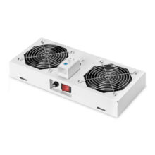 Imagen de la Digitus Unidad de Ventilación de Techo para Carcasa de Pared de 483 mm (DN-19 FAN-2-WM-T) con doble ventilador para refrigeración eficiente.