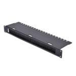 Imagen del panel de gestión de cables Digitus para armarios de 483 mm (19 pulgadas) con tira de cepillo, 1U. SKU: DN-19 ORG-3U-SW.