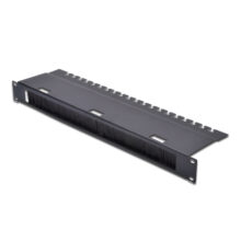 Imagen del panel de gestión de cables Digitus para armarios de 483 mm (19 pulgadas) con tira de cepillo, 1U. SKU: DN-19 ORG-3U-SW.