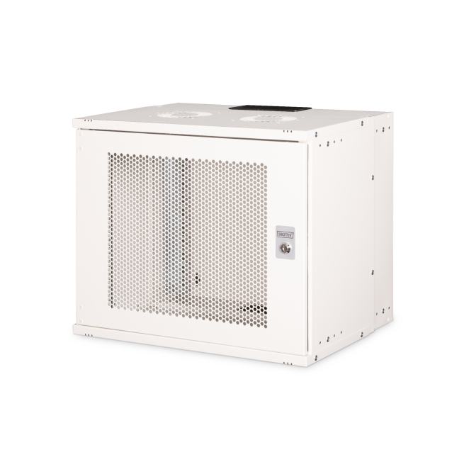 Digitus Armario Mural SOHO Pro 483 mm con puerta de vidrio Vista frontal del Digitus Armario Mural SOHO Pro, tamaño 483 mm (19 pulgadas), dimensiones 540x400 mm, SKU DN-49209