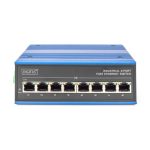 Imagen del conmutador de red Fast Ethernet de 8 puertos Digitus, industrial, no gestionado, con 1 enlace ascendente RJ45. SKU: DN-650106